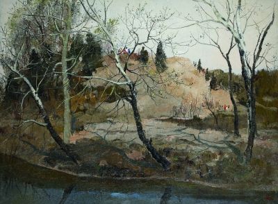 吴冠中 紫竹院早春 布面油画 60×81厘米 1973年（北京保利供图）