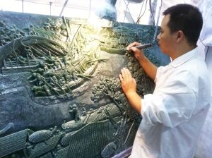 碧玉大型插牌《清明上河图》
