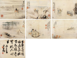 清?改琦绘画作品：人物册页 嘉庆己卯1819年作