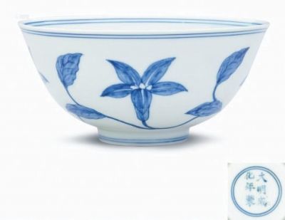 明成化青花缠枝秋葵纹宫?香港苏富比供图