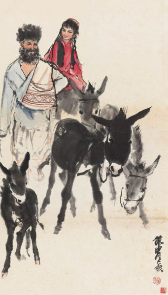 黄胄 赶集归来