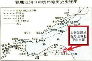 钱塘江河口和杭州湾历史变迁图