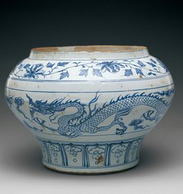 元末明初 青花云龙纹罐 2009年中国嘉德秋拍