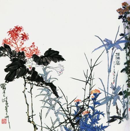 潘天寿 雁荡山花图轴 1963年 潘天寿纪念馆藏