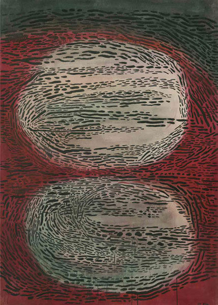 余友涵《1985-4》布上丙烯 161.5×114.5厘米 1985年