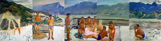 刘小东《温床》布面油画 260×1000厘米 2000-2006年