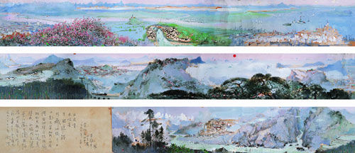吴冠中-长江万里图-油彩-纸本22.5x509cm-1973-1974年