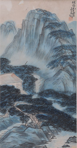 林风眠 松风幽林 设色纸本 镜心 80×40cm