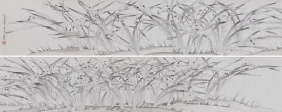 于非?《水仙》25×248cm 水墨纸本 手卷