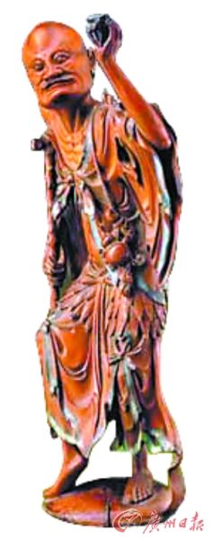 元 黄杨木雕铁拐李像