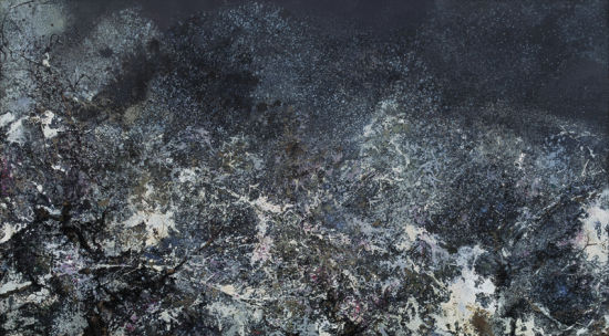 洪凌，《?雪》，布面油?，250×450cm，2014。