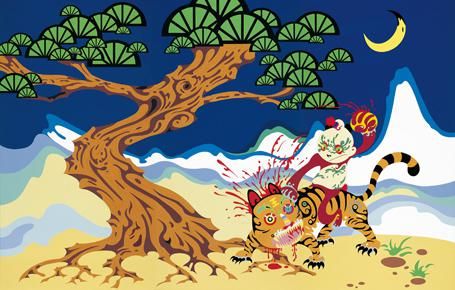 高? 2007年 《打虎》 300×150cm×3 北京瀚海拍卖有限公司 2008春季拍卖会 油画雕塑（二） 亚洲新艺术 RMB  1，120，000 高?，2004年首届新锐绘画奖铜奖作者。
