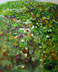 吴冠中 《彩面朝天》 102×85cm 油彩 1998年