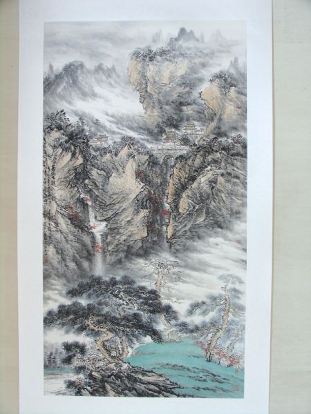 闫禹铭作品《苍岩古韵图》 178×95cm 2008年