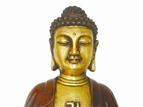 明宣德铜鎏金释迦牟尼佛 高32厘米，重4公斤