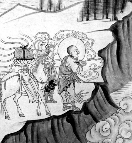 第3窟的西夏壁画玄奘取经图