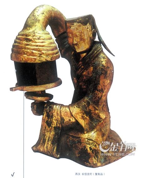 西汉长信宫灯（复制品）。
