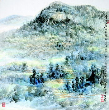 《雾里看山意朦胧》 67cm×67cm 2010年