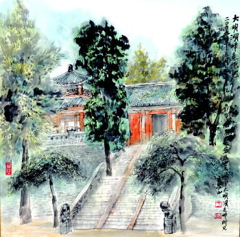 《大明湖畔意悠然》 68cm×68cm 2009年