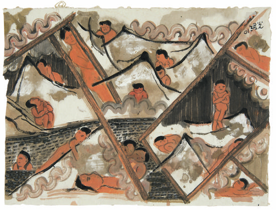 韩绍光 山水的诱惑 （三）粗纸丙烯 120x59cm 2012