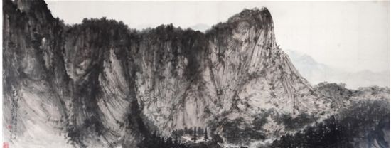 傅抱石 西岳雄姿 144×363