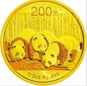 二分之一盎司金币背面