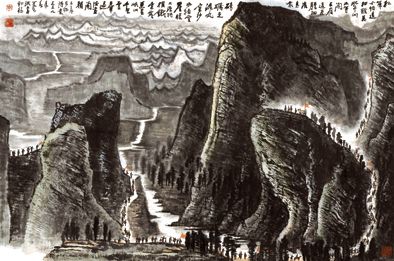李可染 长征 设色纸本 96×146.5cm  1959年作 成交价：1.0752亿元 中国嘉德供图