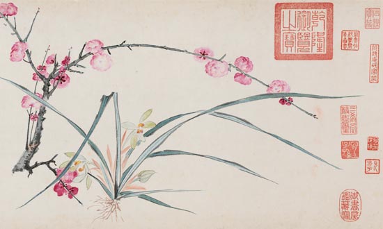 周之冕《百花图卷》