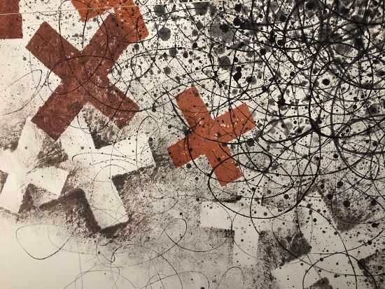 在南京艺术学院美术馆展出的《游?刃》系列作品之一（局部）