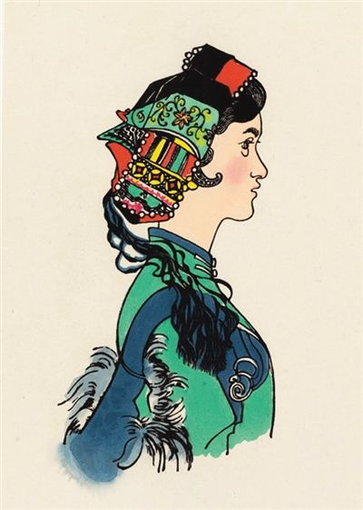 阿诗玛插图之《妈妈的好女儿》 黄永玉